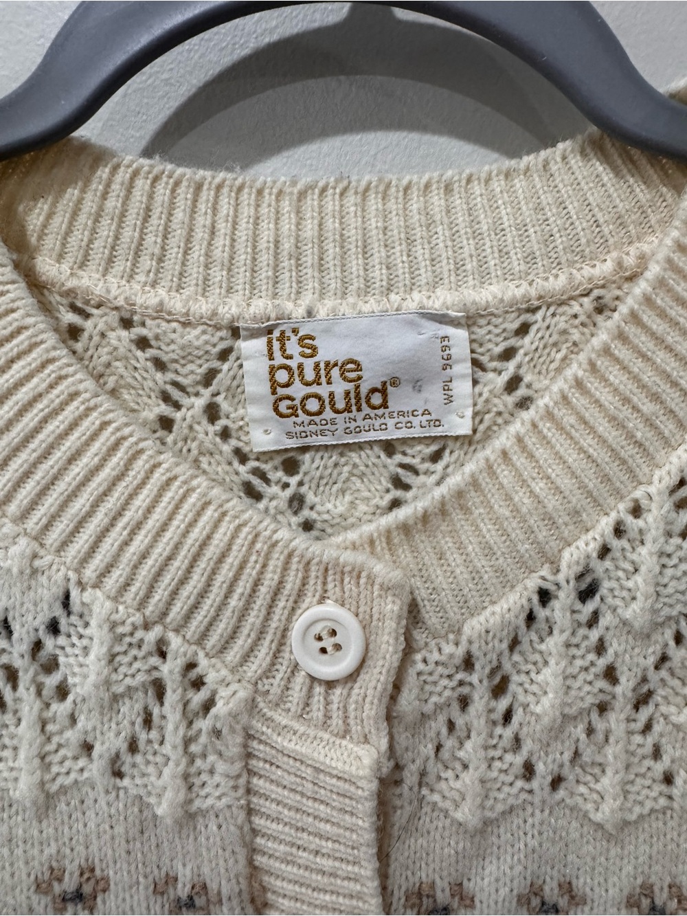 Vtg Size Medium It’s Pure Gould Knit Grandma Cardigan Cottagecore Dainty Floral - Picture 5 of 8